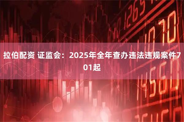 拉伯配资 证监会：2025年全年查办违法违规案件701起